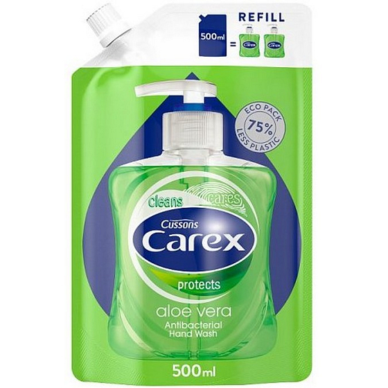 Carex Aloe Vera antibakteriální tekuté mýdlo náhradní náplň 500 ml