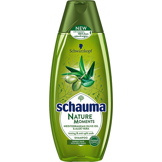 Schauma Nature Moments Středomořský olivový olej a Aloe Vera regenerační proti třepení konečků šampon na vlasy 250 ml