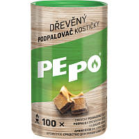 PE-PO dřevěný podpalovač kostičky, 100 podpalů