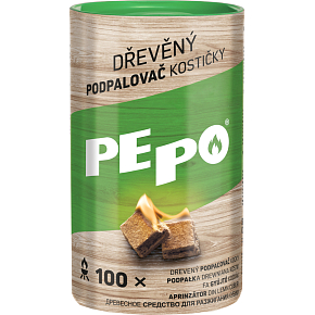 PE-PO dřevěný podpalovač kostičky, 100 podpalů