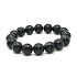 Obsidian náramek elastický přírodní kámen, kulička 12 mm / 16 - 17 cm, bez hranic