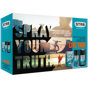 Str8 Live True voda po holení 50 ml + deodorant sprej 150 ml + sprchový gel 250 ml, kosmetická sada