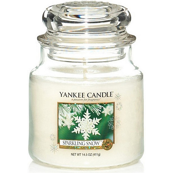 Yankee Candle Sparkling Snow - Jiskrný sníh vonná svíčka Classic střední sklo 411 g