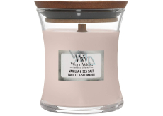 WoodWick Vanilla & Sea Salt - Vanilka a mořská sůl vonná svíčka s dřevěným knotem a víčkem sklo malá 85 g