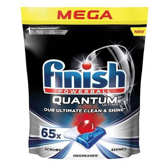 Finish Quantum Ultimate tablety do myčky, chrání nádobí a sklenice, přináší oslnivou čistotu, lesk 65 kusů
