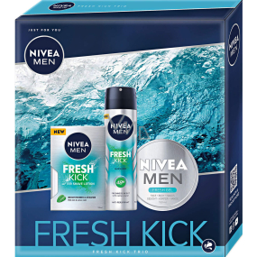 Nivea Men Fresh Kick voda po holení 100 ml + antiperspirant sprej 150 ml + Men gel-krém 150 ml, kosmetická sada pro muže
