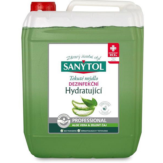 Sanytol Zelený čaj & Aloe Vera hydratující mýdlo na ruce kanystr 5 l