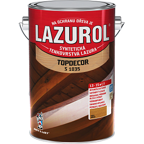 Lazurol Topdecor S1035 tenkovrstvá lazura na dřevo T021 ořech, 4,5 l