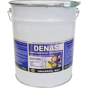 DENAS UNIVERZÁL-MAT vrchní barva na dřevo, kov a beton, 0100 bílá, 10 kg DENAS UNIVERZÁL-MAT vrchní barva na dřevo, kov a beton, 0100 bílá, 10 kg