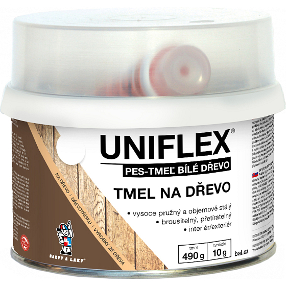 Uniflex PES-TMEL dřevo, tmel na dřevo, bílý, 500 g