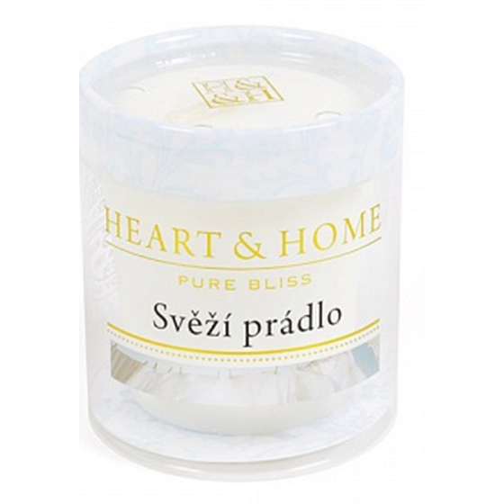 Heart & Home Svěží prádlo Sojová vonná svíčka bez obalu hoří až 15 hodin 53 g