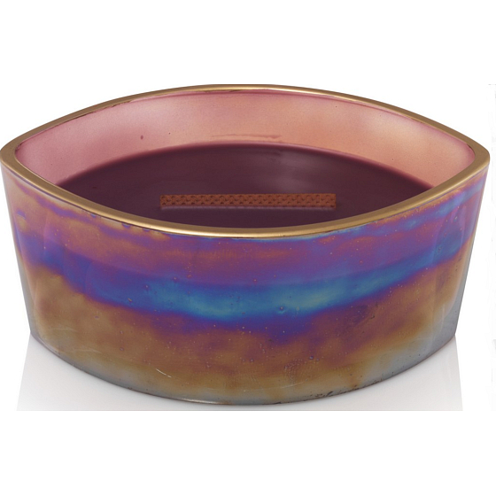 WoodWick Floral Nights Dark Poppy - Tmavý mák vonná svíčka s dřevěným širokým knotem a víčkem loď 453 g Limited 2019