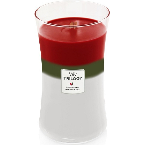 WoodWick Trilogy Winter Garland - Zimní girlanda vonná svíčka s dřevěným knotem a víčkem sklo velká 609 g