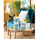 WoodWick Blue Java Banana - Havajský banán vonná svíčka s dřevěným knotem a víčkem sklo malá 85 g