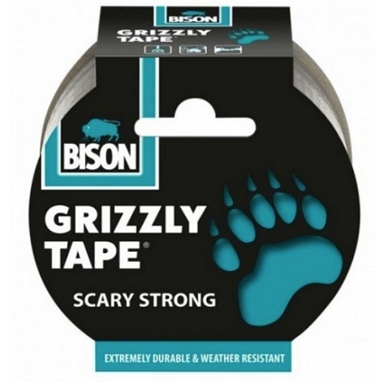 Bison Grizzly Tape lepicí páska opravná stříbrná, šíře pásky: 50 mm s návinem o délce 10 m