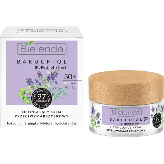 Bielenda Bakuchiol BioRetinol Effect 50+ liftingový krém proti vráskám denní/noční 50 ml