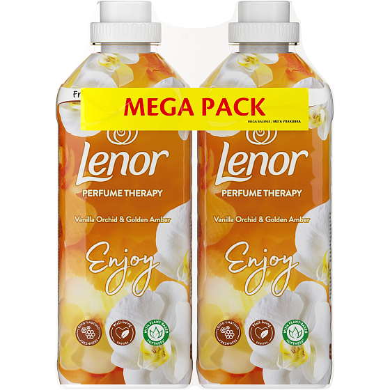 Lenor Vanilla Orchid & Gold Amber orchidej, vanilka a jantar aviváž 2 x 37 dávek, duopack