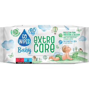 Go Wipes Baby Extra Care dětské vlhčené ubrousky, 60 ks Go Wipes Baby Extra Care dětské vlhčené ubrousky, 60 ks