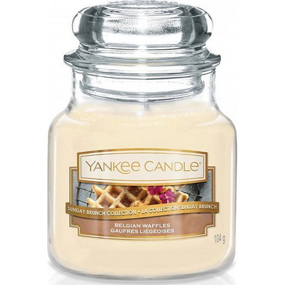 Yankee Candle Belgian Waffles - Belgické vafle vonná svíčka Classic malá sklo 104 g