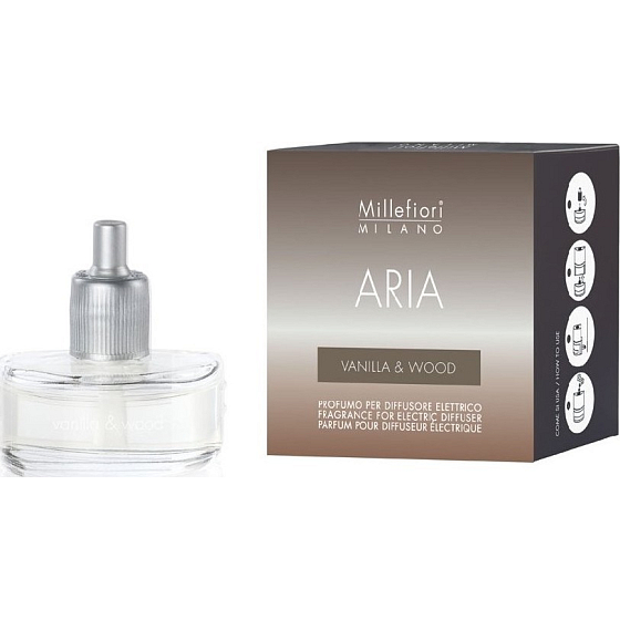 Millefiori Milano Aria Vanilla & Wood - Vanilka a dřevo náplň do elektrického difuzéru voní 6-8 týdnů 20 ml
