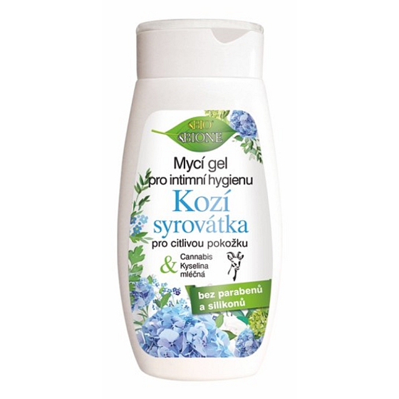 Bione Cosmetics Kozí syrovátka intimní mycí gel sprchový gel pro citlivou pokožku 260 ml