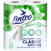 Linteo Classic 2vrstvé kuchyňské papírové utěrky, 2× 9,3 m, 2 role