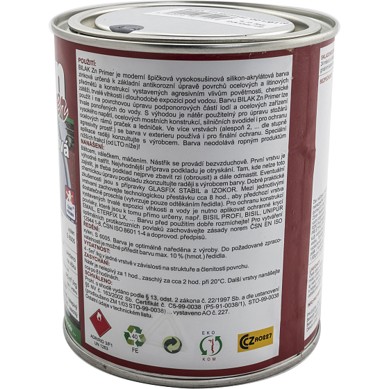 Bilak Zn Primer základní barva na ocelové konstrukce pod vodu, šedá, 1,2 kg