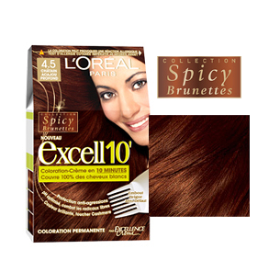 Loreal Paris Excell 10 barva na vlasy odstín 4,5 kaštanová