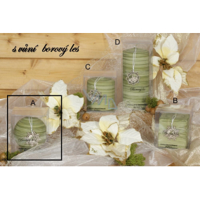 Lima Wellness Present Borový les aroma svíčka zelená koule 80 mm 1 kus