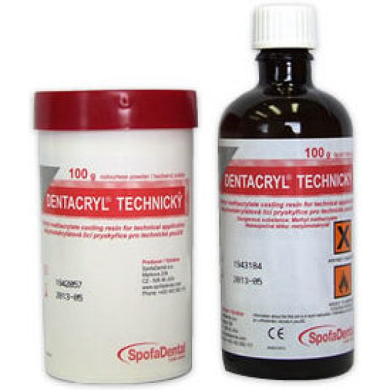 Spofa Dental Dentacryl technický prášek 100 g + tekutina 100 g