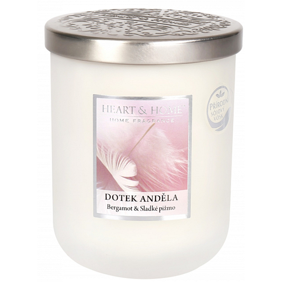 Heart & Home Dotek anděla Sojová vonná svíčka velká hoří až 75 hodin 340 g