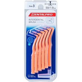 DentalPro mezizubní kartáček zahnutý 1,0 mm oranžový, 10 kusů