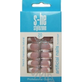 S-he Stylezone Artificial Nails umělé nehty na francouzskou manikúru 20 kusů