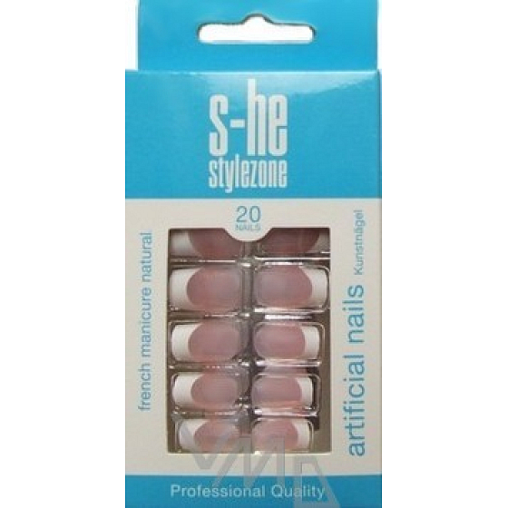 S-he Stylezone Artificial Nails umělé nehty na francouzskou manikúru 20 kusů