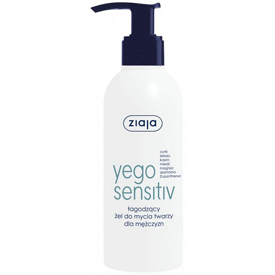 Ziaja Yego Men Sensitive zklidňující čisticí gel dávkovač 200 ml