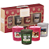 Yankee Candle Candlelit Cabin - Chata ozářená svíčkou + After Sledding - Po sáňkovačce + Evergreen Mist - Lesní mlha + Pomegranate Gin Fizz - Gin Fizz z granátového jablka votivní svíčka 4 x 49 g, vánoční dárková sada