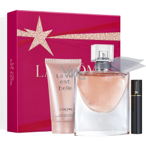 Lancome La Vie Est Belle parfémovaná voda 50 ml + tělové mléko 50 ml + Hypnôse Mascara řasenka černá 2 ml, dárková sada pro ženy