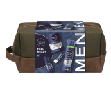 Nivea Men Feel Ready balzám po holení 100 ml + Nivea Men Protect & Care gel na holení 200 ml + Nivea Men Protect & Care antiperspirant roll-on 50 ml + Labello Men Active balzám na rty 4,8 g + kosmetická etue, kosmetická sada pro muže