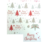 Nekupto Dárkový balicí papír vánoční 70 x 200 cm Classic bílý červený nápis Merry Christmas
