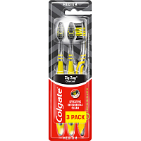 Colgate Zig Zag Charcoal zubní kartáček, medium, 3 ks