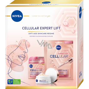Nivea Cellular Expert Life remodelační denní krém s kyselinou hyaluronovou 50 ml + textilní pleťová maska s kyselinou hylauronovou 1 kus, kosmetická sada pro ženy