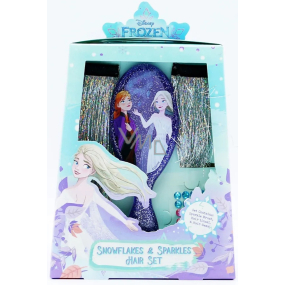 Disney Frozen hřeben + vlasové třpytivé prameny 2 kusy + glitry na vlasy, kosmetická sada pro děti