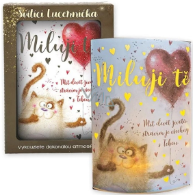 Nekupto Svítící lucerna Miluji Tě 13,7 x 20 x 5 cm