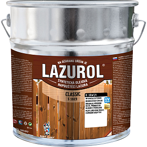 Lazurol Classic S1023 tenkovrstvá lazura na dřevo s obsahem olejů, 0020 kaštan, 9 l