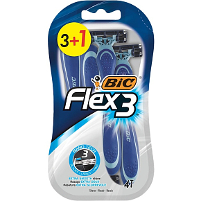 BIC Flex 3 jednorázový holicí strojek pro muže FLEX 3 čepele 3+1ks BIC Flex 3 jednorázový holicí strojek pro muže FLEX 3 čepele 3+1ks