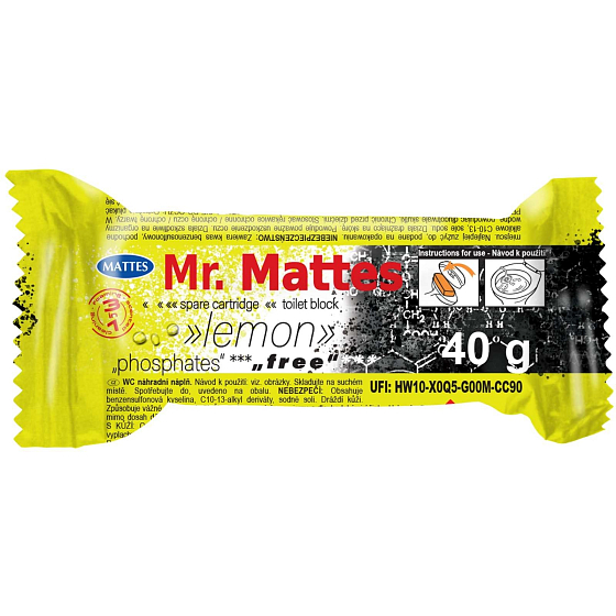 Mr. Mattes 3v1 Citron Wc závěs náhradní náplň 40 g
