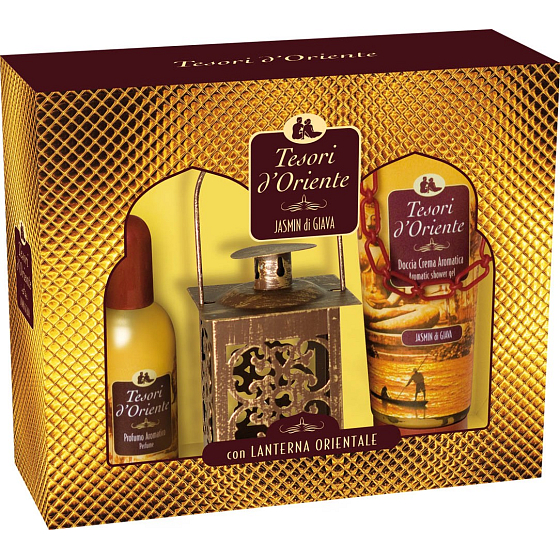 Tesori d Oriente Jasmin di Giava - Jávský jasmín toaletní voda 100 ml + sprchový gel 250 ml + lucerna, pro ženy dárková sada
