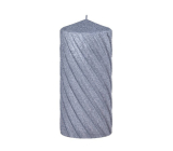 Arome Velur s rýhováním svíčka válec tmavě šedá 70 x 150 mm