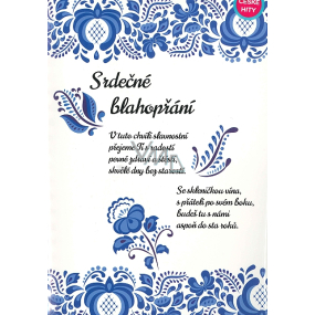 Albi Hrací přání do obálky K narozeninám S folklórním vzorem Ta naše kapela Moravanka Jana Slabáka 14,8 x 21 cm