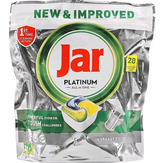 Jar Platinum All in One Lemon kapsle do myčky nádobí 28 kusů 417 g